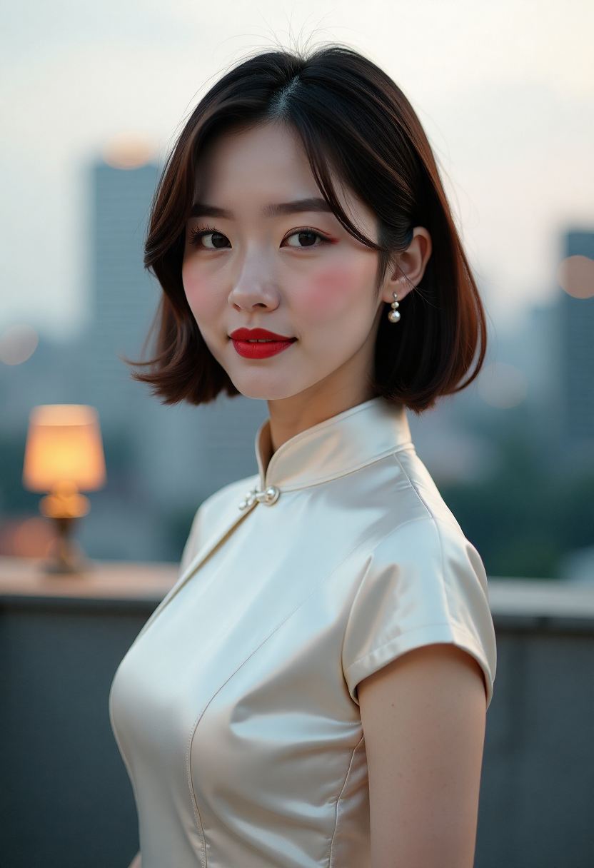 江边灯会夜路上的行人与灯牌